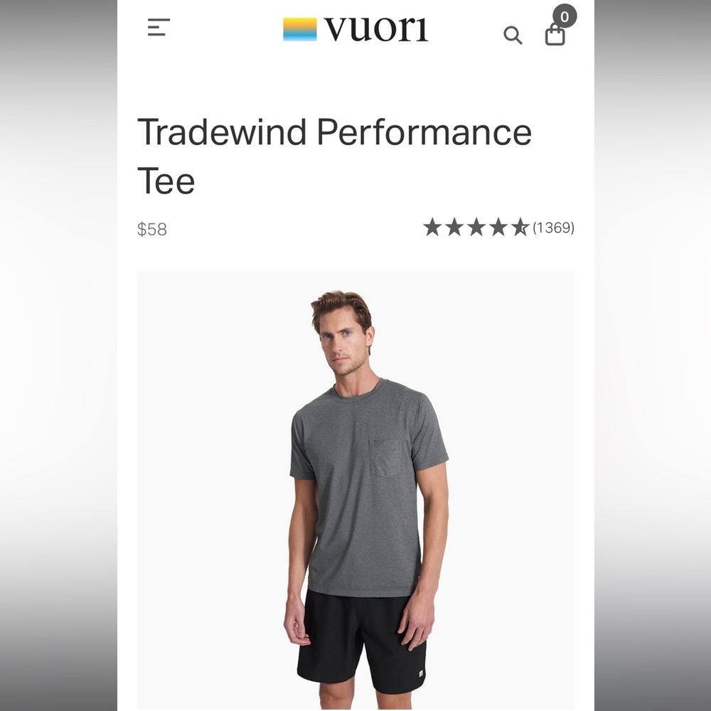 Vuori Tradewind XL Short Sleeve Shirt